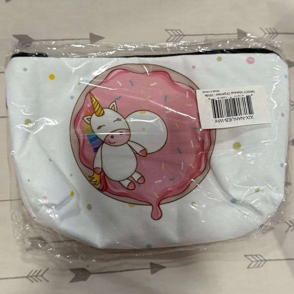 3 FOR $15 Unicorn Donut Make Up Organizer Bag NWT